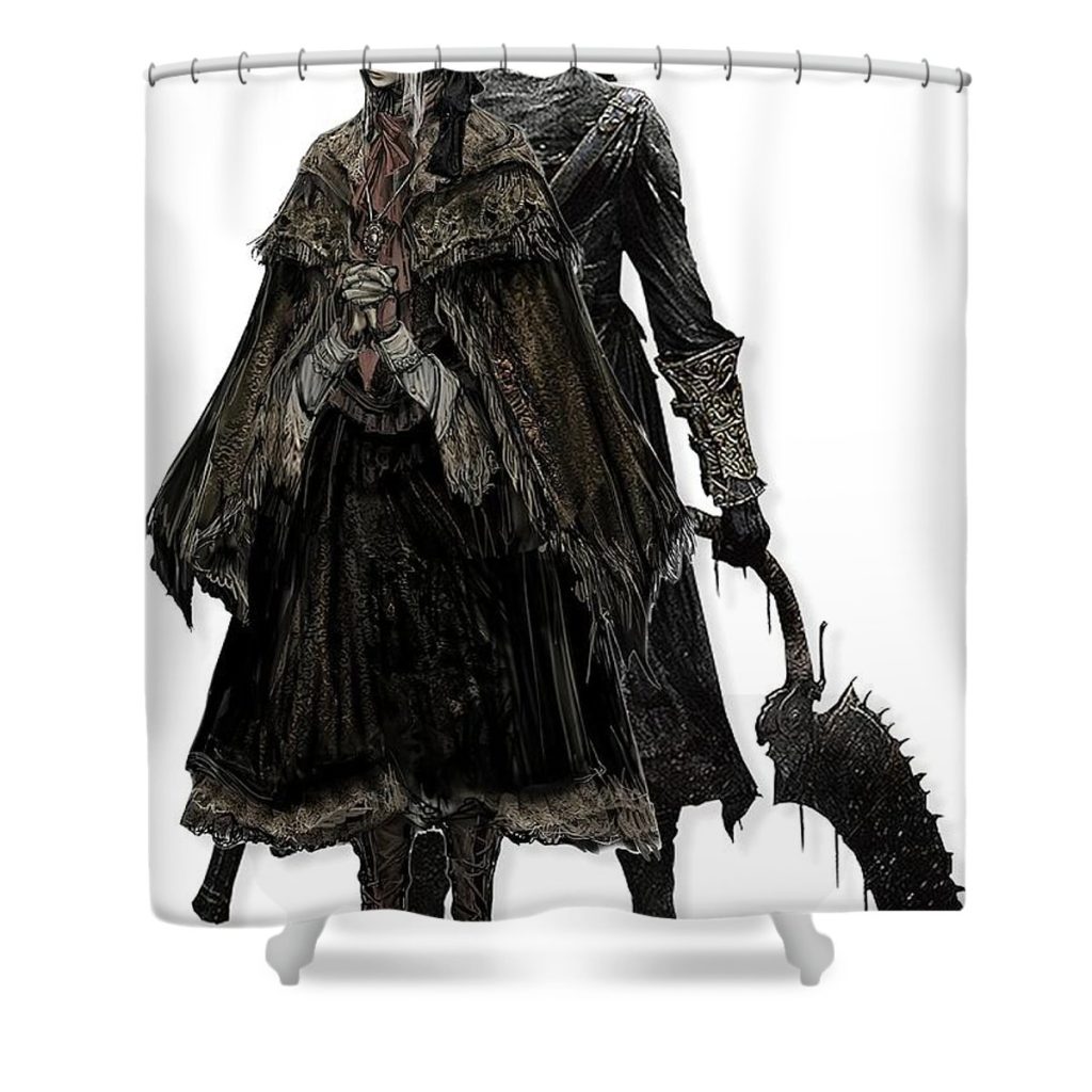 Bloodborne Doll and Hunter Shower Curtain