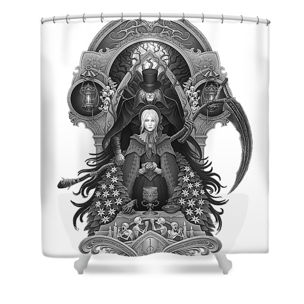 Bloodborne drawing Shower Curtain
