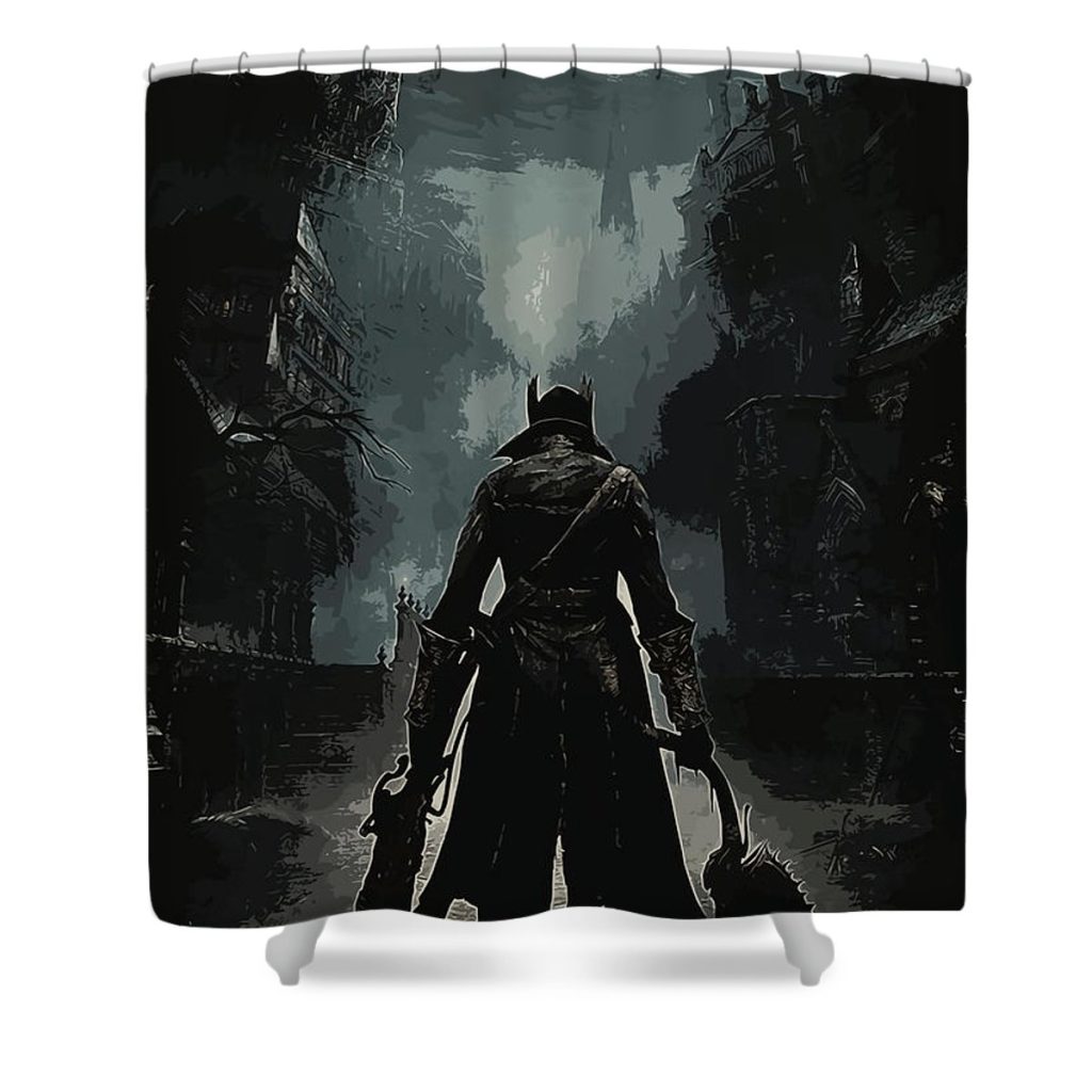 Bloodborne  Jawhead fire quote Shower Curtain