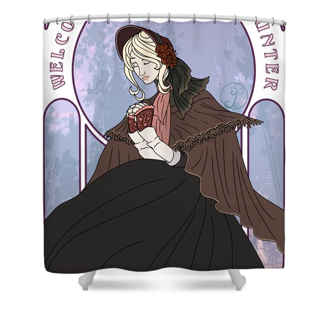 Bloodborne The Doll Art Nouveau Mirrors Shower Curtain