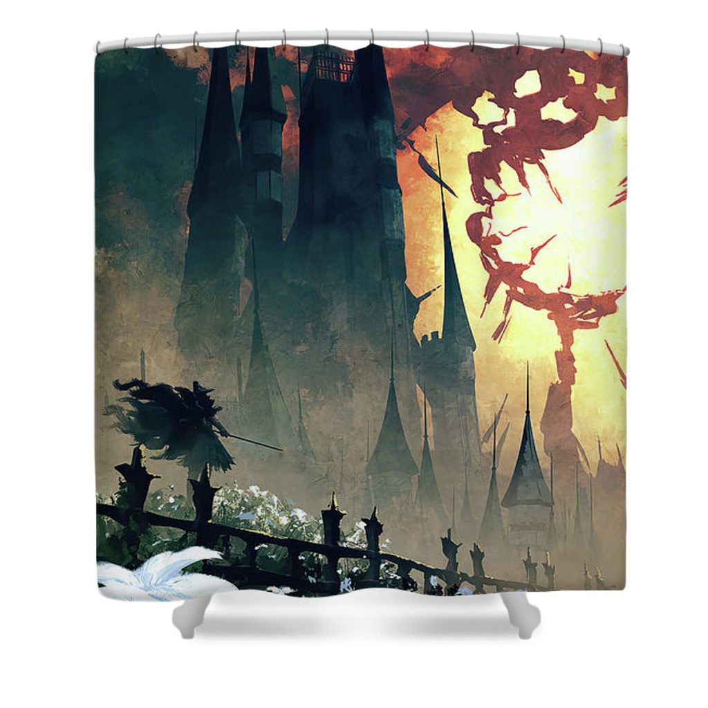Dead Sky Bloodborne Shower Curtain