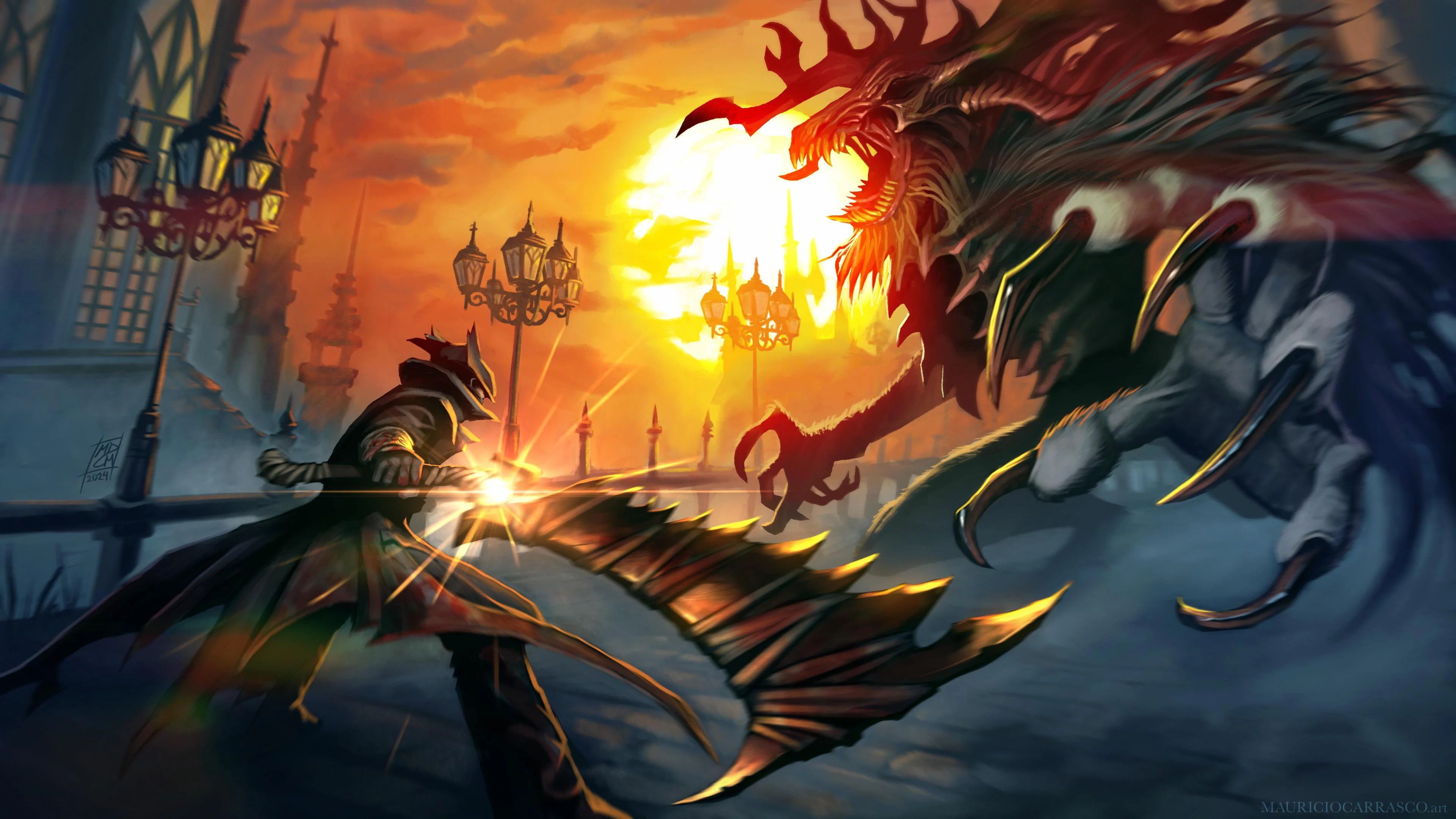 the hunter vs cleric beast fanart v0 62263vuafxyd1 1 - Bloodborne Store